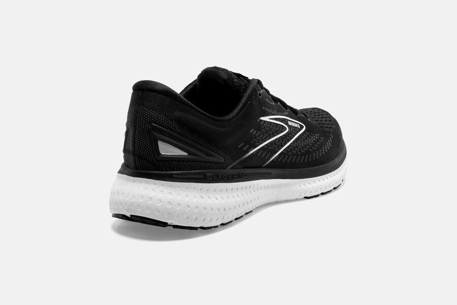 Brooks Glycerin 19 Road Running Shoes - Womens - Black/White - XM4893605